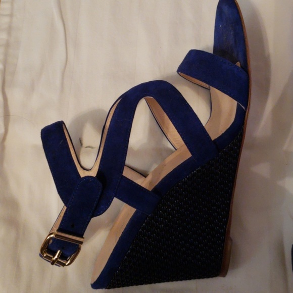 Blue Wedge Sandals - Picture 3 of 5